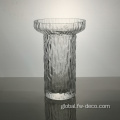 China Tree pattern embossed transparent glass vase for flowers Factory
